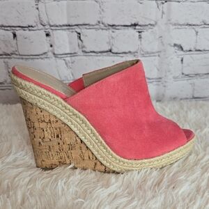 Charles By Charles David Coral Suede Wedges Size 8.5